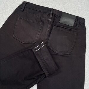 Unbranded Brand UB155 Black 12.5oz Selvedge Jeans Mens 33x33 Skinny Leg Denim